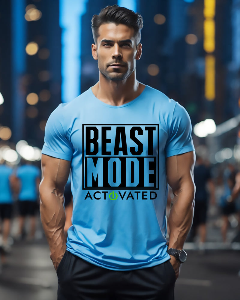 Fitness slogan DTF transfer on athletic tank top